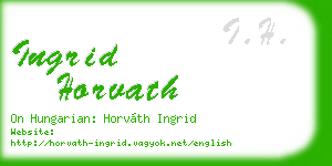 ingrid horvath business card
